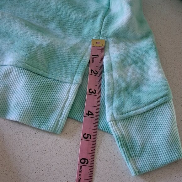 The Sweatshirt Project Oversized Teal Tie Dye Henley Sweatshirt Women's Size L - Picture 10 of 16